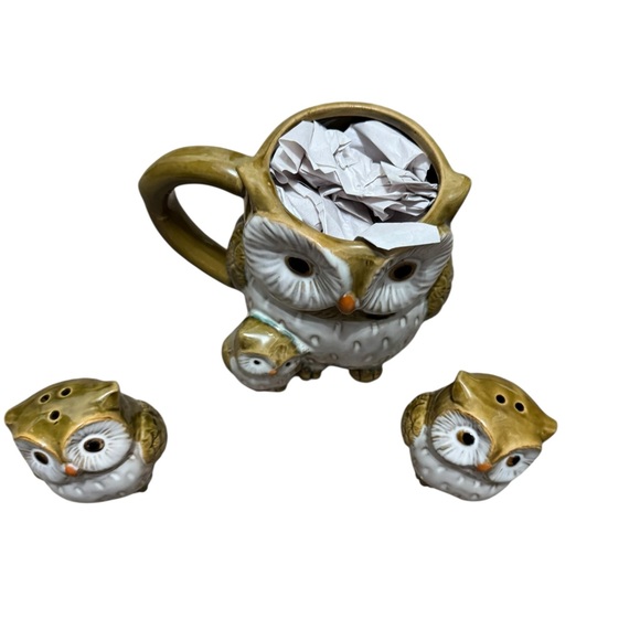 Owl Ceramic Mug and Shakers Set- New - Picture 2 of 7